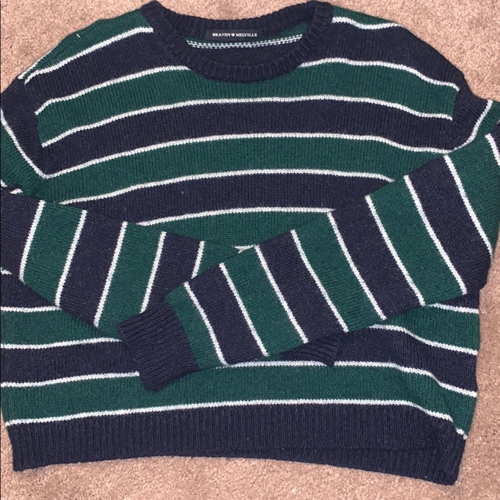 Blue & Green striped sweater